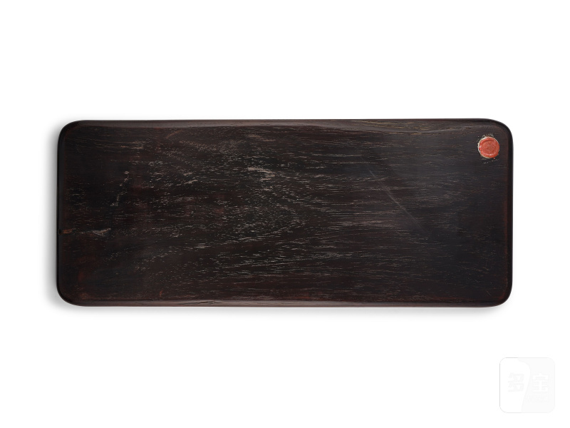 清十九世紀　摹高士奇畫意花果詩文圖長方木盤 | AN INCISED AND INSCRIBED WOODEN TRAY AFTER GAO SHIQI - 图4